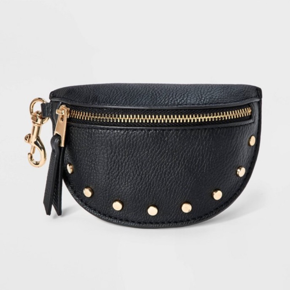 Faux Leather Studded Mini Bag Charm